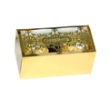 Caja de regalo de Navidad blanca calada con copo de nieve, acabado dorado y diseño cajón - Oro Reflectante