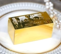 Detailansicht der hohlen Spiegel-Gold Halloween-Süßigkeitenbox mit Kürbis-Motiven - Reflektierendes Gold