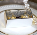 Caja de regalo de Navidad cortada con láser con copo de nieve para dulces de boda - Plata Reflectante