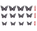 Set of 12 black 3D hollow laser-cut butterfly wall decals in three different sizes - BK-170 Black
