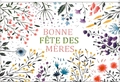 Vista dettagliata di ricami floreali colorati con testo di auguri per la Festa della Mamma - Stile Francese Buona Festa della Mamma (Biglietto-3 Francese)