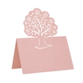 Segnaposto rosa con taglio laser a forma di albero di rose in carta perlata per nozze - Rosa