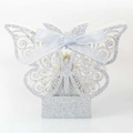 Scatola regalo a farfalla argento tagliata al laser con glitter e fiocco coordinato - Argento Glitter