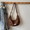 Braune Hobo-Tasche mit Paisley-Muster, Retro-Stil und verstellbarem Schultergurt - Braun Ohne Anhänger