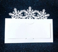 Tarjetas de mesa blancas cortadas con láser de copos de nieve para bodas de invierno - Blanco