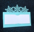 Laser cut snowflake place card in light blue for winter weddings and festive events - Tiffany Blue