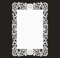 Intricate white laser-cut floral lace decorative frame for wedding invites and journals - White
