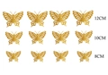 Set di 12 adesivi da parete a farfalla 3D oro traforati in misure 12cm, 10cm e 8cm - Oro Riflettente