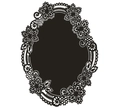 Cornice ovale in pizzo nero con motivi floreali traforati per biglietti di nozze - Nero
