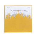 Biglietto d'invito con intaglio laser, motivo moschea e luna, copertina gialla e interno - Giallo Oro