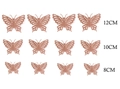 Set di 12 adesivi murali farfalla 3D oro rosa, misure 12cm, 10cm e 8cm - Reflective Rose Gold