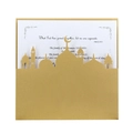 Carte d'invitation mosquée islamique découpée au laser dorée avec insert blanc pour mariage - Or Champagne