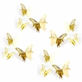 12er Set goldene 3D-Schmetterling Wandsticker hohl in verschiedenen Größen für Deko - Gold