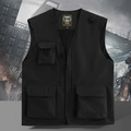 Gilet da uomo nero multi-tasche ad asciugatura rapida con fodera in rete traspirante - S / Nero