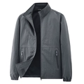 Giacca sportiva leggera grigio scuro da uomo con tasche a zip e fodera a rete - M / grigio scuro