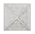 Laser cut square silver glitter wedding invitation with intricate rose flower hollow patterns - Silver