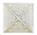 Square laser-cut rose wedding invitation card with shimmering silver glitter finish - Glitter Pale Gold