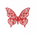 Rode glitter vlinder muursticker met opengewerkt hartpatroon voor 3D decoratie - Glitter Rood
