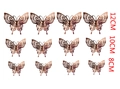 12-teiliges Set 3D-Schmetterlinge in Roségold mit Spitzenmuster für Wanddekoration - Reflektierendes Roségold