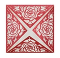 Elegant laser-cut red glitter rose invitation card for weddings and Valentine's events - Red