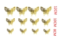 12er-Set roségoldene hohle Schmetterlings-Wandsticker in drei Größen für Heimdekoration - Reflektierendes Gold