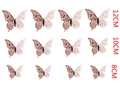 12er-Set 3D Schmetterling Wandaufkleber Roségold in den Größen 8cm 10cm und 12cm Deko - Reflektierendes Roségold