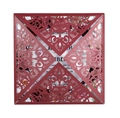 Burgundy laser-cut window-style wedding invitation card with elegant floral inner page - Dark Red