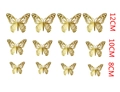 Set mit 12 hohlen 3D-Schmetterlingen in Gold in drei Größen: 12 cm, 10 cm und 8 cm - Reflektierendes Gold