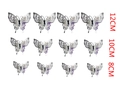 3D Wandsticker Silber Schmetterling Set mit Hohlmuster in den Größen 12cm, 10cm und 8cm - Reflektierendes Silber