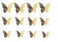 Größentabelle für 3D-Hohl-Schmetterlings-Wandaufkleber mit 12 cm 10 cm und 8 cm Maßen - Reflektierendes Gold