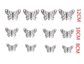 Set of 12 silver hollow butterfly wall stickers in three sizes 8cm 10cm and 12cm - Reflective Silver