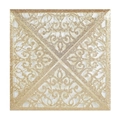 Quadratische Hochzeitseinladung in Champagnergold mit Glitzer und Laser-Cut-Blumenmuster - Glitzer Roségold