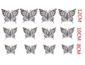Set di 12 farfalle 3D argento intagliate per decorazione in tre misure 8 10 12cm - Argento Riflettente