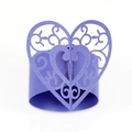 Elegant purple pearl paper napkin ring with laser-cut heart shape for wedding decor - Sapphire Blue