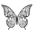 3D hollow butterfly wall sticker with intricate floral patterns for party decoration - Reflective Silver