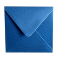 Quadratischer dunkelblauer Perlmutt-Umschlag mit V-Klappe und elegantem Metallic-Glanz - 150G Marineblau Quadratisch