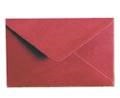 Enveloppe minimaliste en papier nacré rouge foncé avec rabat triangulaire classique - Style Long Occidental