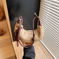 Retro khaki suede hobo bag featuring a knotted leather strap and braided rope charm - Khaki with Pendant