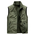 Herren Winterweste mit Fleecefutter, Militärgrün, winddichtes Design und mehrere Taschen - M / Armeegrün