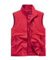 Dettaglio gilet da pesca rosso ad asciugatura rapida con tasche a zip e fodera a rete - S / Rosso