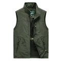 Gilet da pesca outdoor da uomo verde oliva con tasche e fodera a rete - M / Verde Militare