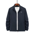 Outdoor-Windjacke für Herren in Anthrazit mit Berg-Print und modischem Stehkragen - M / Dunkelblau