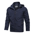 Veste à capuche homme bleu marine coupe-vent avec poches zippées pour activités outdoor - M / Bleu foncé