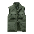 Men's outdoor utility vest with multi-pockets and breathable mesh lining in army green - M / Army Green