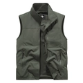 Gilet de plein air vert armée foncé avec poches zippées et doublure aérée - S / Vert Militaire