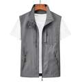 Gilet da pesca outdoor grigio da uomo con tasche multiple, traspirante e ad asciugatura rapida - M / Grigio