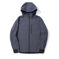 Dunkelgraue Softshelljacke für Herren mit blauem Fleecefutter und Windschutzbündchen - M / Dunkelgrau