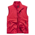Gilet de sport rouge pour homme avec col montant, poches zippées et doublure en maille aérée - S / Rouge