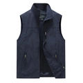Gilet outdoor ad asciugatura rapida blu navy con colletto dritto e fodera in rete - 6XL / Blu scuro