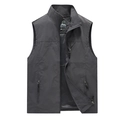 Gilet classico da uomo grigio scuro per outdoor ad asciugatura rapida con collo alto - 4XL / Grigio